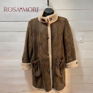 Rosa Mori  Genuine Shearling Coat Brown – Size M